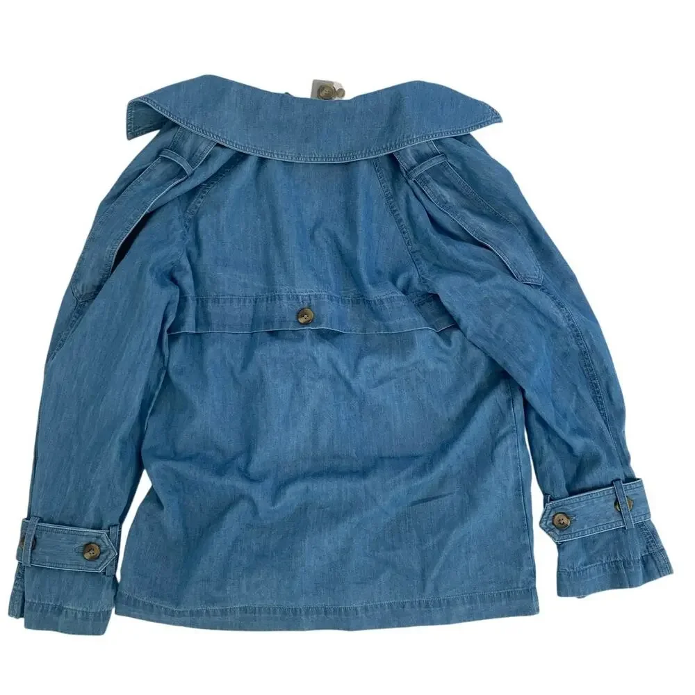 Nic + Zoe Denim Jacket Size MED Old Money Preppy Beach Boho Classic - Picture 2 of 16